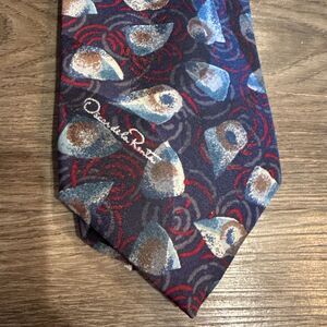 Oscar de la Renta Studio Tie Necktie Made in U.S.A.  Abstract Silk Blend